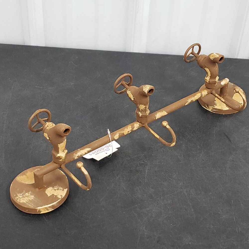 Water Spigot Wall 3 Hook Robe Towel Hanger "Vintage Look" Bath Kitchen NWT!LQQK